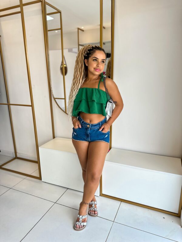 Cropped verde Babado